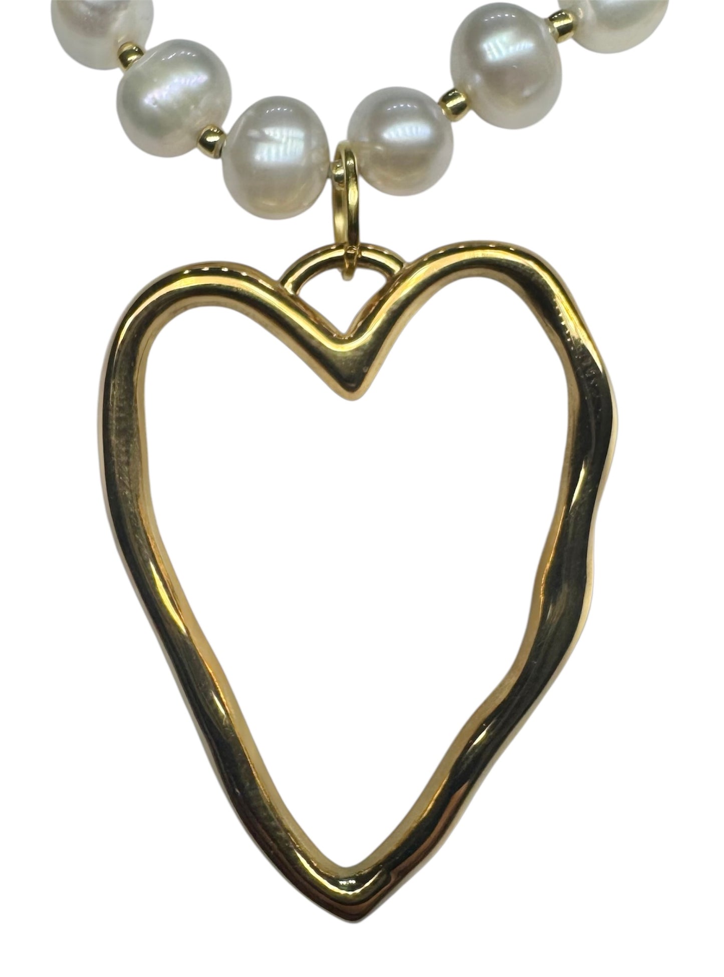 Collana Pearls Heart Rose