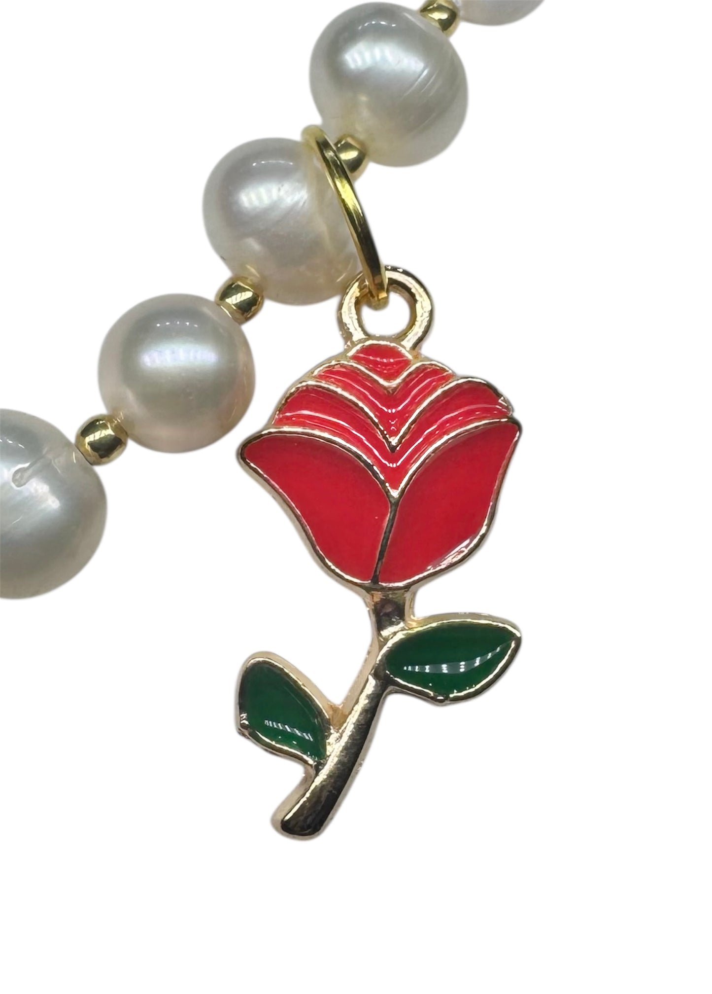 Collana Pearls Heart Rose