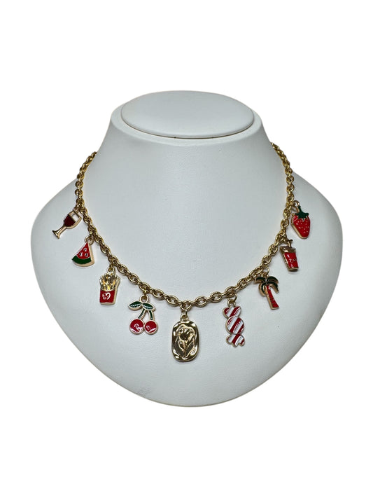 Red Shades Charms Necklace